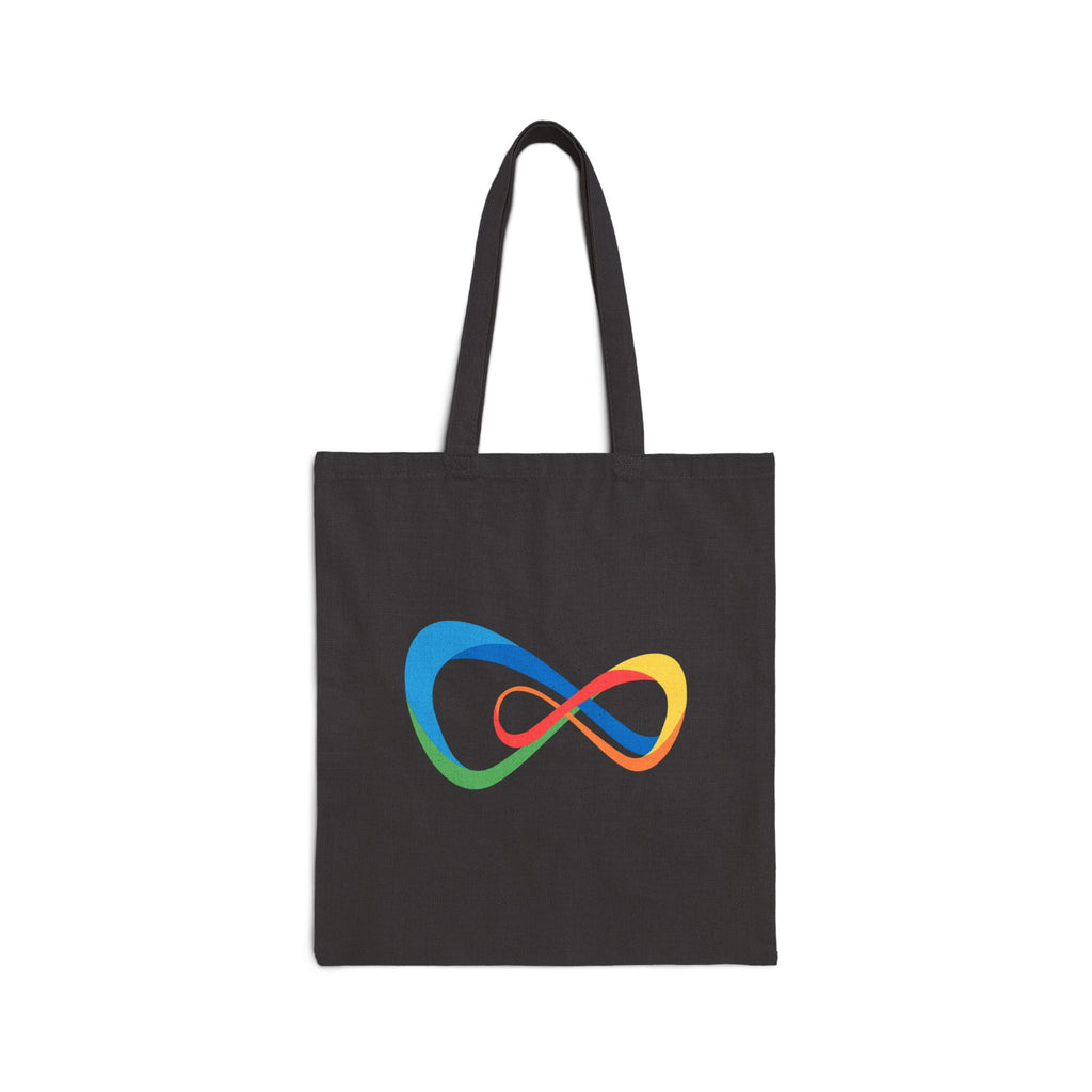 Colorful Infinity Design Cotton Canvas Tote Bag, Reusable Shopping Bag, Eco-Friendly Tote, Gift for Her, Everyday Use, Beach Bag
