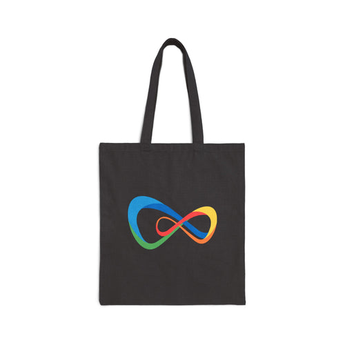 Colorful Infinity Design Cotton Canvas Tote Bag, Reusable Shopping Bag, Eco-Friendly Tote, Gift for Her, Everyday Use, Beach Bag
