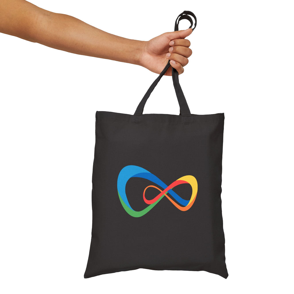Colorful Infinity Design Cotton Canvas Tote Bag, Reusable Shopping Bag, Eco-Friendly Tote, Gift for Her, Everyday Use, Beach Bag
