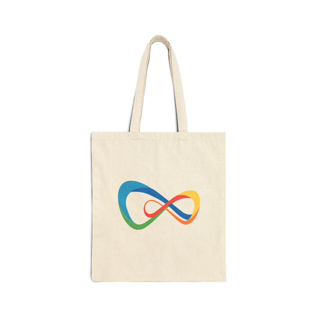 Colorful Infinity Design Cotton Canvas Tote Bag, Reusable Shopping Bag, Eco-Friendly Tote, Gift for Her, Everyday Use, Beach Bag